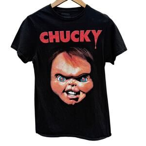 Chucky Child's Play Big Face Black T-shirt Size Small